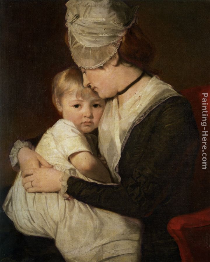 Portrait of Mrs Anne Carwardine and her Eldest Son Thomas painting - George Romney Portrait of Mrs Anne Carwardine and her Eldest Son Thomas art painting